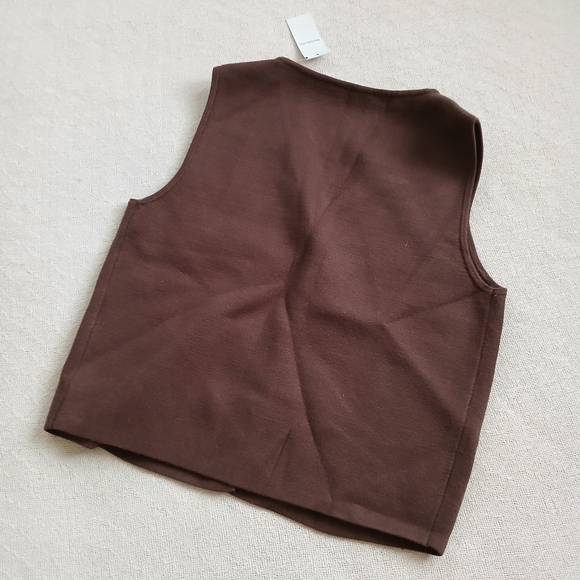 a&f ♡ luxeloft vneck vest brown abercrombie fitch clean medium western cowgirl - Picture 5 of 10